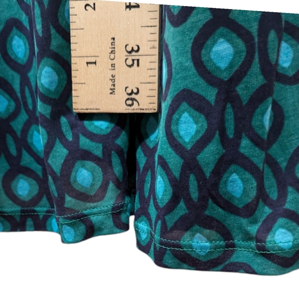 Boden Chelsea Faux Wrap Green Geometric Print Faux Wrap Dress (6L) - Picture 8 of 9